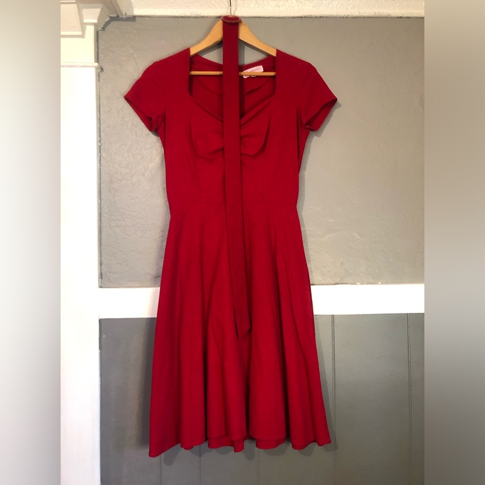 Heartbreaker | Red Pinup Retro 1940's Style Dress | Preowned size small ❤️